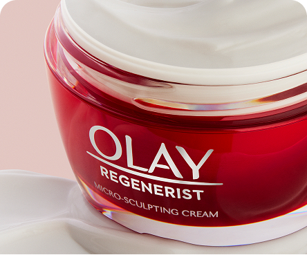Olay Regenerist Micro-Sculpting Cream red jar showcasing cellular regeneration skincare benefits